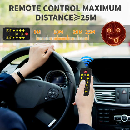 Car LED Facial Expression Light with Remote Control – Rear Window Warning & Fun Display Lamp