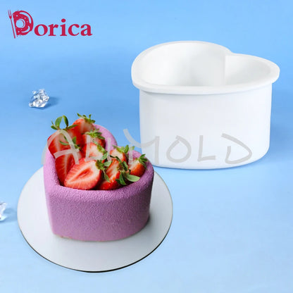 Dorica Silicone Baking Mold — Round, Heart, Star & Square Bento Cake, Chocolate, Mousse, Soap & Candle Moulds for Kitchen Bakeware