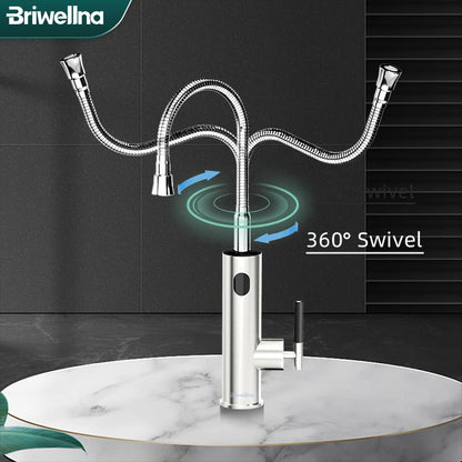 Briwellna 2-in-1 Electric Water Heater Faucet - Stainless Steel Universal Spout Kitchen Tap, 220V Heating Tap
