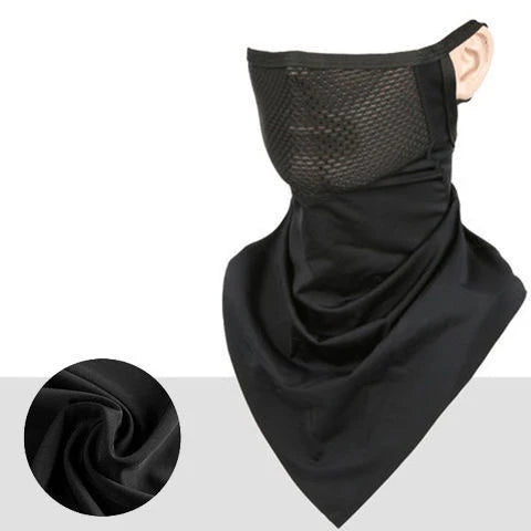Summer Men’s Full-Face Cycling Mask – Breathable Ice Silk Neck Bandana with UV Protection