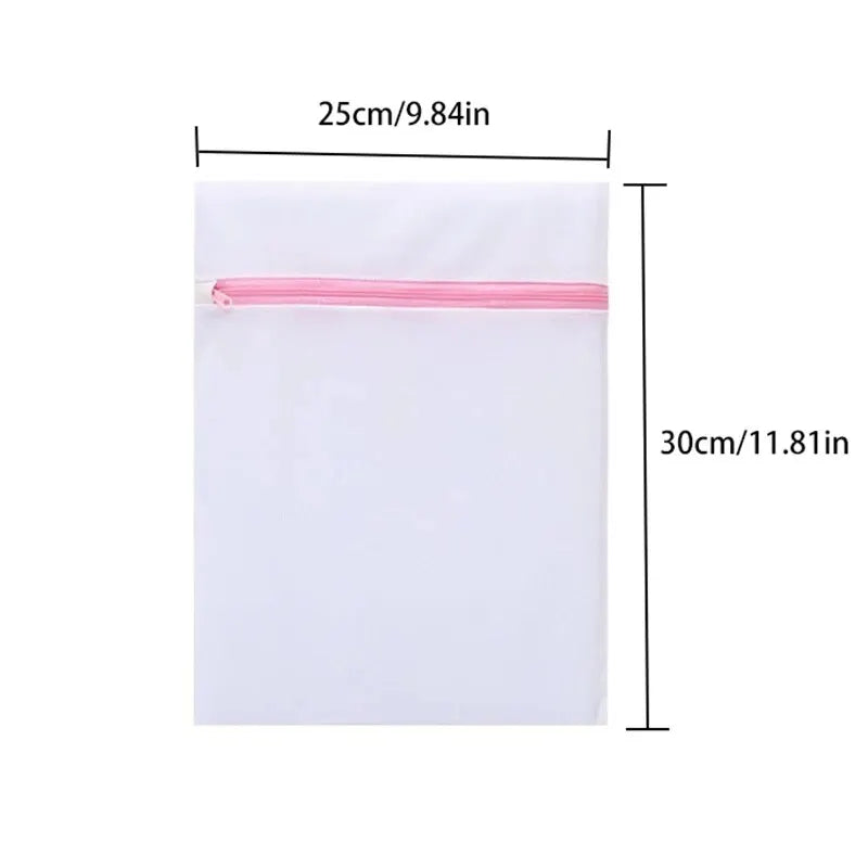 Transparent Zippered Laundry Mesh Pocket Set - 2Pcs/7Pcs, 6 Sizes, Reusable & Sturdy for Washing Machine Protection