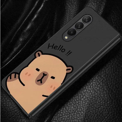 Cute Capybara Case for Samsung Galaxy Z Fold 6/5/4/3 5G – Funny Bumper Shockproof Cover
