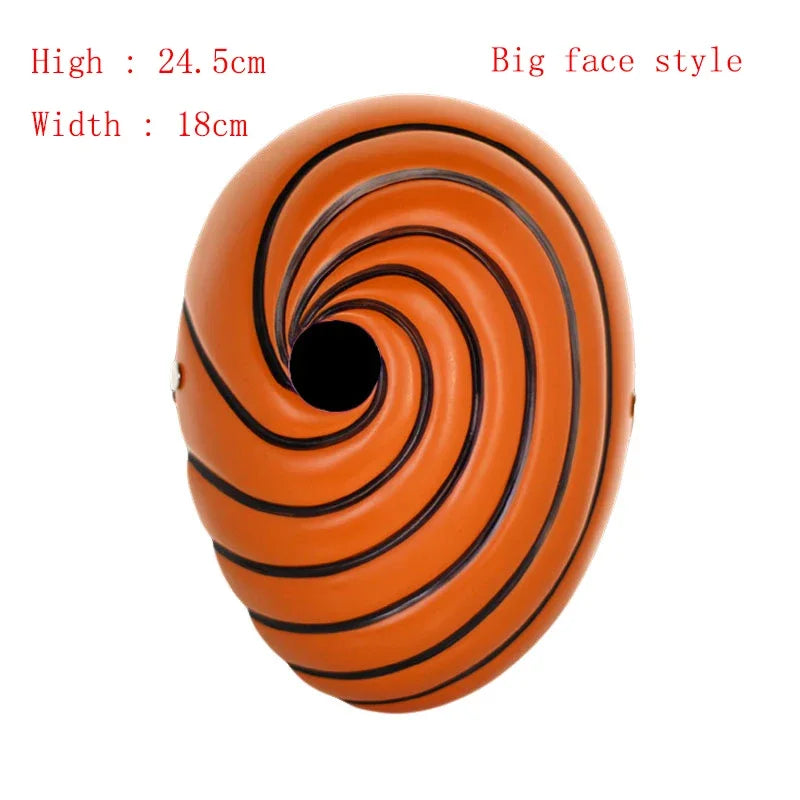 Anime Ninja Cosplay Full Face Mask – Tobi Obito Akatsuki Madara Inspired Resin Party Mask Unisex Japan Cartoon Costume Accessory