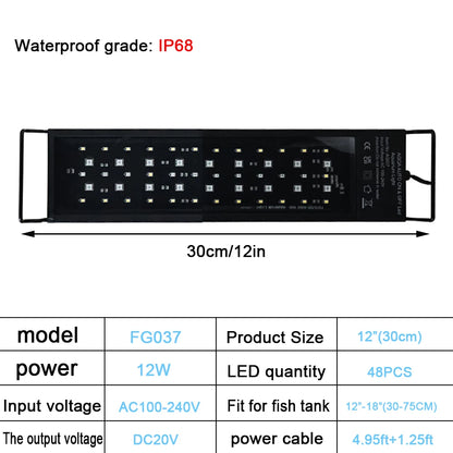 24/7 Full Spectrum Aquarium LED Light – Adjustable Brightness with Timer for Fish Tanks & Aquariums Decoration