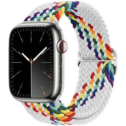 Braided Nylon Apple Watch Band – Adjustable Sport Strap Compatible with Ultra 2, Series 10/9/8/7/6/SE (40–49mm) Wrist Bracelet