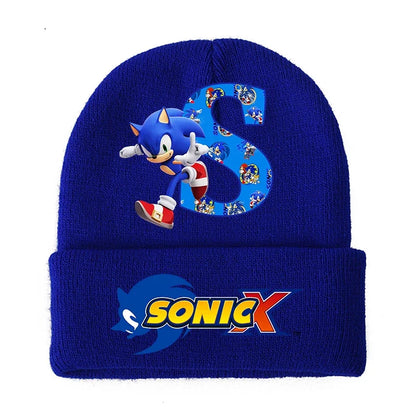 Sonic Cartoon Kids Knitted Hat – Cotton Winter Woolen Cap for Boys & Girls, Cute Anime Headgear Gift
