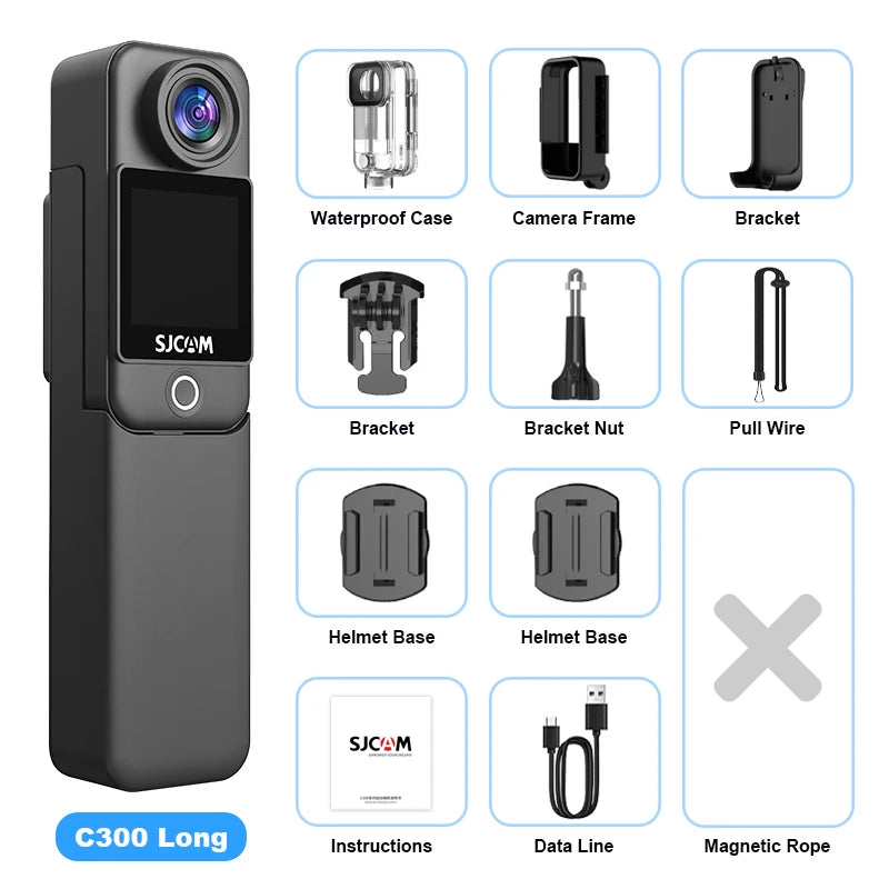 SJCAM C300 Pocket Action Camera 4K FHD – 30M Waterproof Sport Cam with 5G WiFi & Long Battery Life