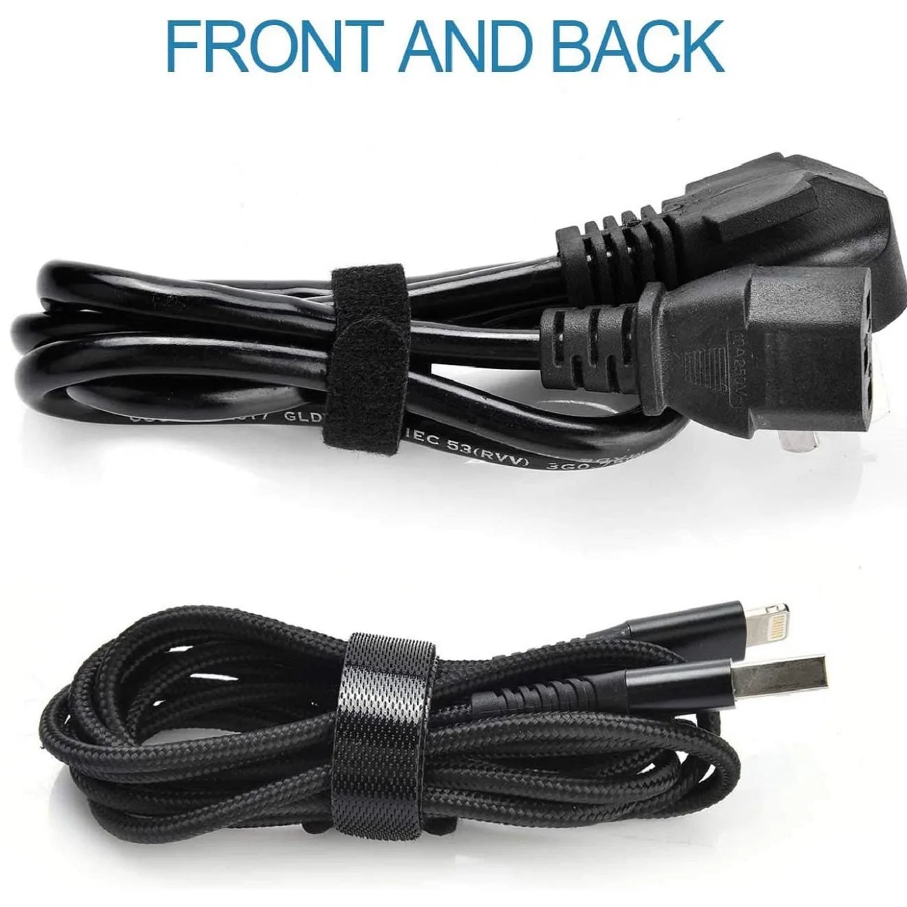 50-Pack Releasable Cable Organizer Ties: Nylon Mouse Earphones Wire Management - Reusable Loop Hoop Tape Straps, Cable Tie