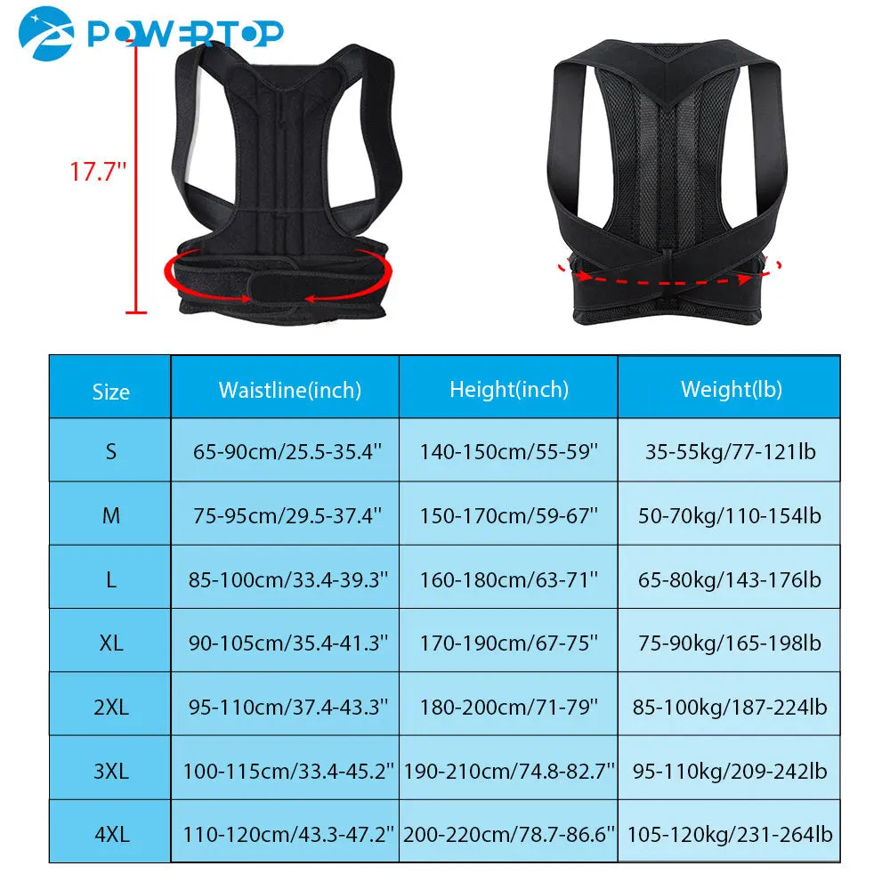 Alloy Bar Posture Corrector – Scoliosis Back Brace Spine Corset with Shoulder Therapy Support, Orthopedic Posture Correction Belt