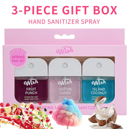 Moisturizing Hand Sanitizer Spray - Coconut, Watermelon, Cucumber & Cherry Blossom Scented Hand Cleaning Mist