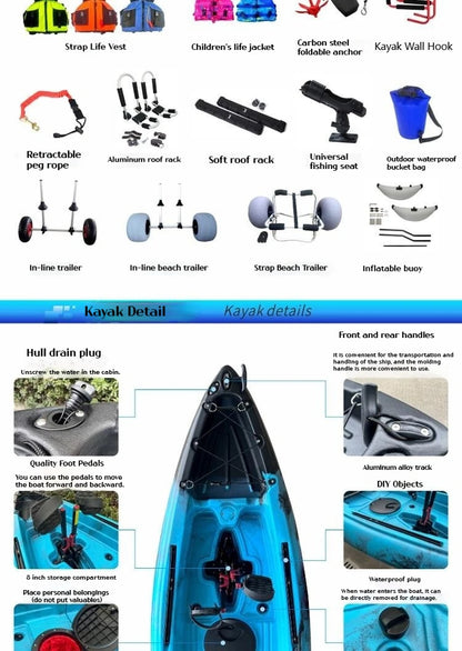 Modular Electric & Pedal-Driven Kayak – Portable Detachable Canoe, Lightweight Inflatable Folding Boat for Fishing & Adventure