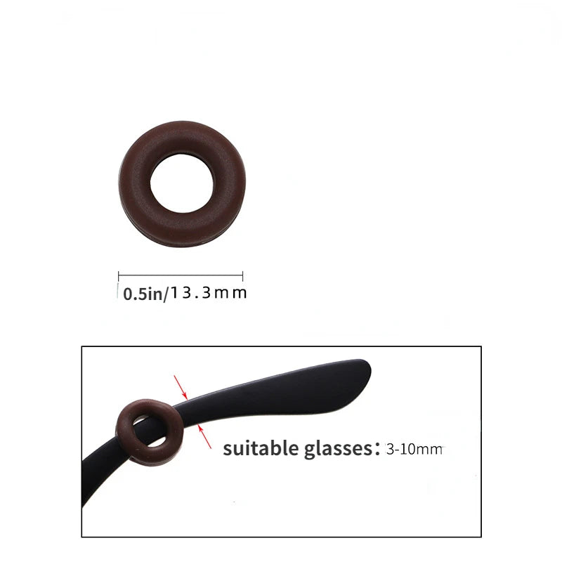 10PCS Anti-Slip Silicone Ear Hooks for Glasses | Eyewear Grip, Temple Holder & Fastener Accessories