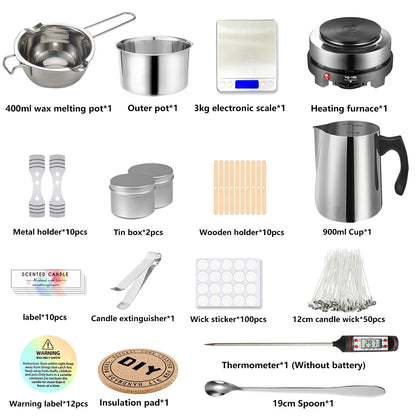 Candle Making Kit – Pouring Pot, DIY Supplies & Tools for Handmade Wax Candles, Includes Wax Melting Hot Plate