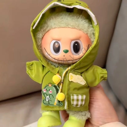 Mini Raincoat & Boots Outfit for Labubu Idol Doll – Doll Clothes & Accessories Gift Set
