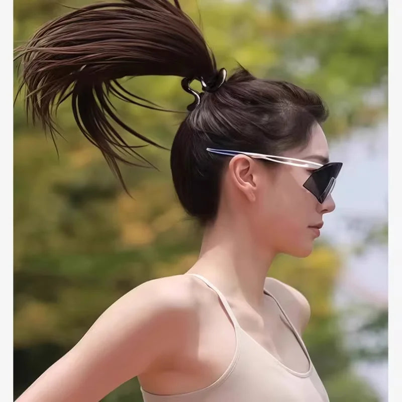 Curved Hair Pins - 2-Piece Elegant High Ponytail Hair Accessories for Women