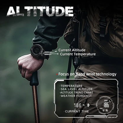 NORTH EDGE APACHE-46 Men’s Digital Outdoor Watch – Altimeter, Barometer, Compass, WR50M Sports Watch