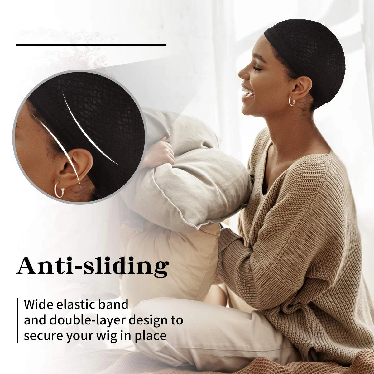 Dream Lover Mesh Wig Cap for Long Hair: Hair Net for Wig in Black - Hair Cap for Wigs