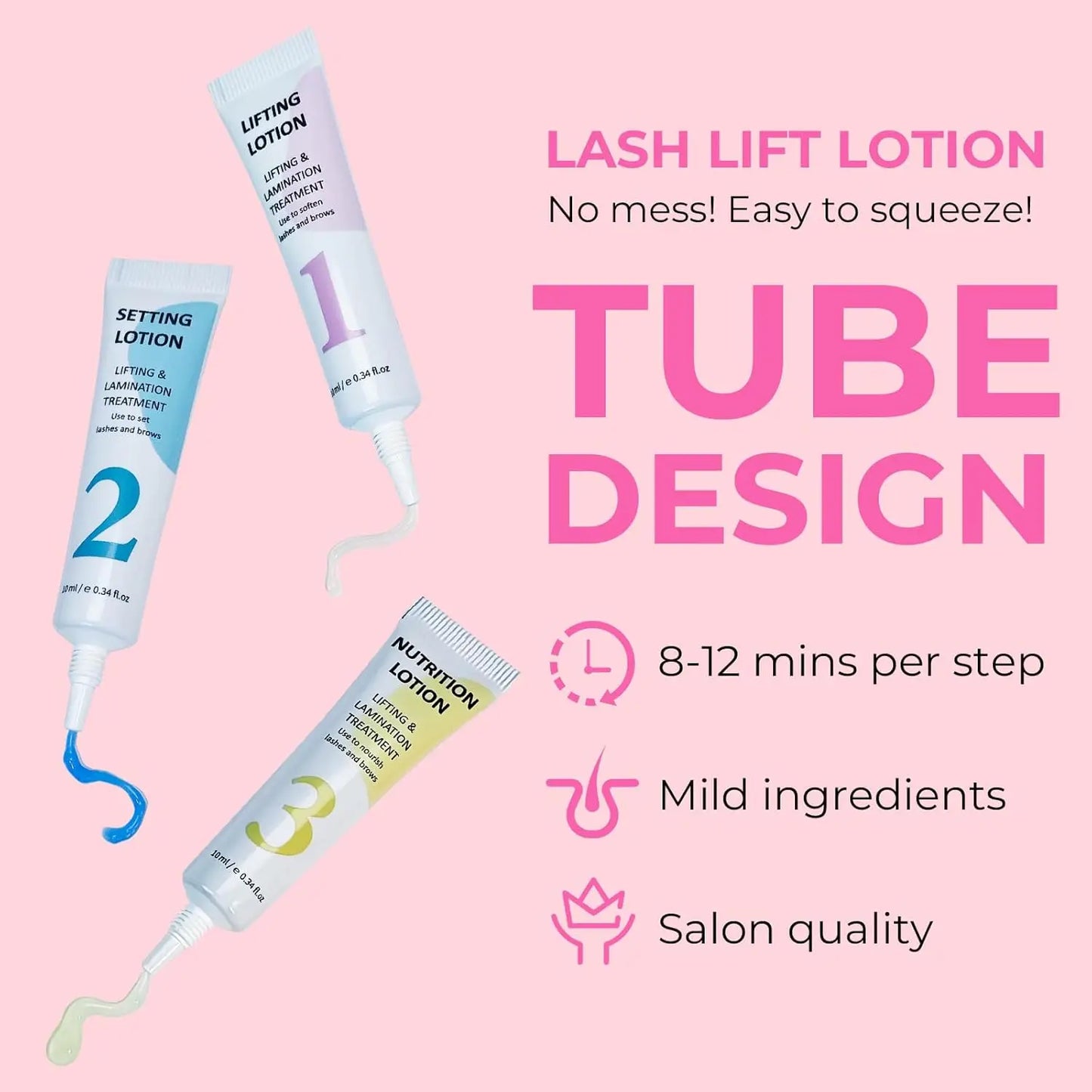 Lomansa Lash Lift Kit - Eyelash Perm & Eyebrow Lamination Set with Step 1#2#3#4 Lifting Lotion Tools