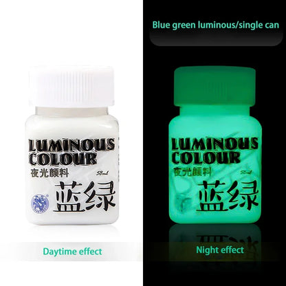 58ML Fluorescent Acrylic Luminous Pigment - Glow-in-the-Dark Paint for DIY, Festival, Party & Wall Decoration