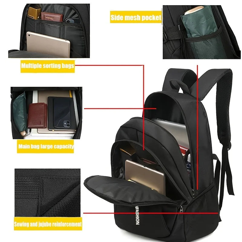 Men’s Waterproof Oxford Backpack – Business, School & Casual Travel Rucksack