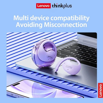 Lenovo X15pro OWS Earphone: Bluetooth 5.4, Ear-Mounted Sports Waterproof Wireless Earphones with Lanyard