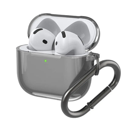 Translucent Protective Sleeve Case for AirPods 4 — Premium Drop-Proof Cover with Carabiner for AirPods 4th Generation
