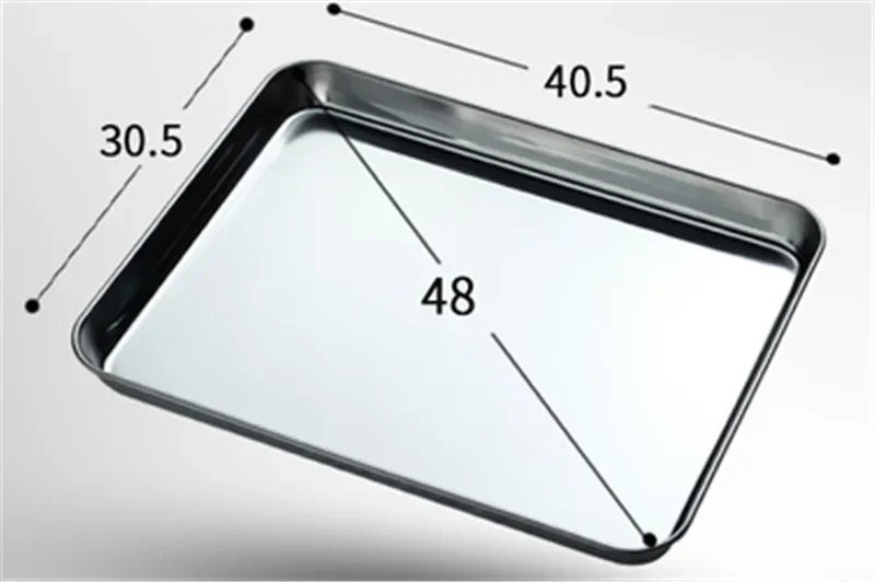 304 Stainless Steel Baking Tray with Wire Rack — Cake, BBQ, Oven, Roasting & Grilling Pan Tool