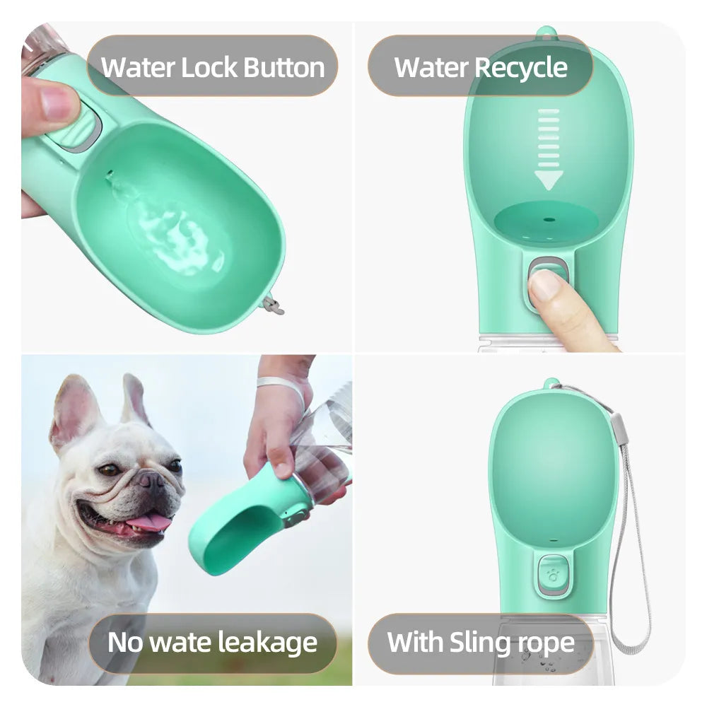Portable Dog Water Bottle - Leakproof Outdoor Drinking Bowl for Small and Large Dogs, Cats - Chihuahua, French Bulldog Supplies