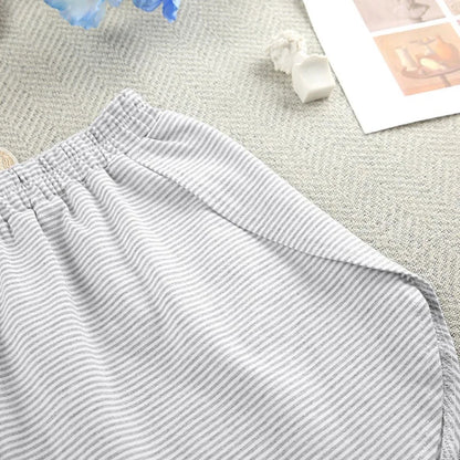 Women's Stripe 2-Piece Pajamas Set – Short Sleeve Top & Shorts Casual Sleepwear