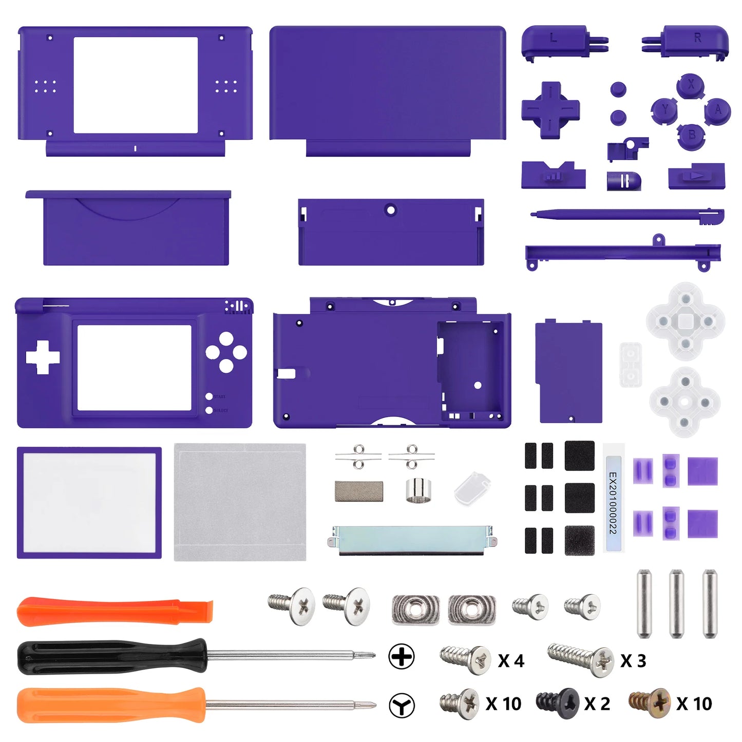 eXtremeRate Replacement Full Housing Shell for Nintendo DS Lite – Case Cover with Buttons & Screen Lens for NDSL