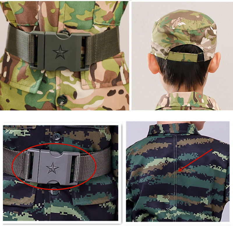 Kids Soldier Costume – Army Camouflage Party Outfit for Boys with Pistol, Compass & Whistle