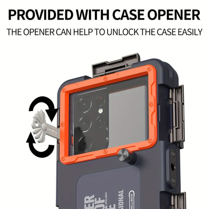 Waterproof Phone Case - 15m Diving Protective Housing with Lanyard for iPhone & Samsung Phones up to 6.8"