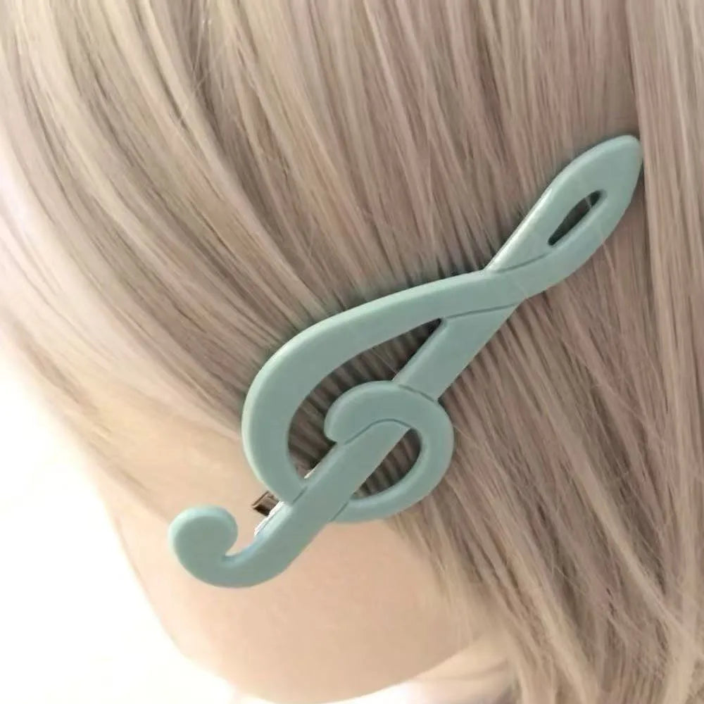 Y2K Music Symbol Hair Clip - Vintage Cute Cyan Hairpin Fashion Accessory for Trendy Hairstyles