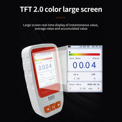 HFS-20PRO Handheld Radiation Detector - β, γ & X-Ray Geiger Counter with Alerts, Data Storage & Rechargeable Battery