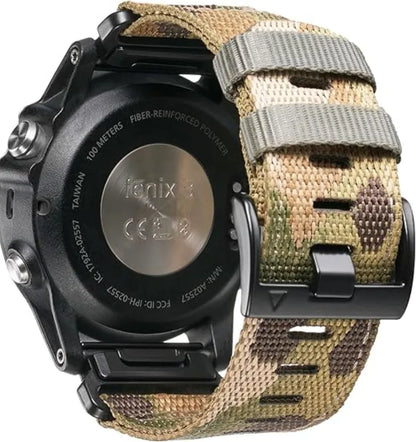 QuickFit 22mm/26mm Nylon Braided Watch Strap for Garmin Fenix 7/7X/6X Pro/Epix Pro Gen 2 – Durable Sport Replacement Band