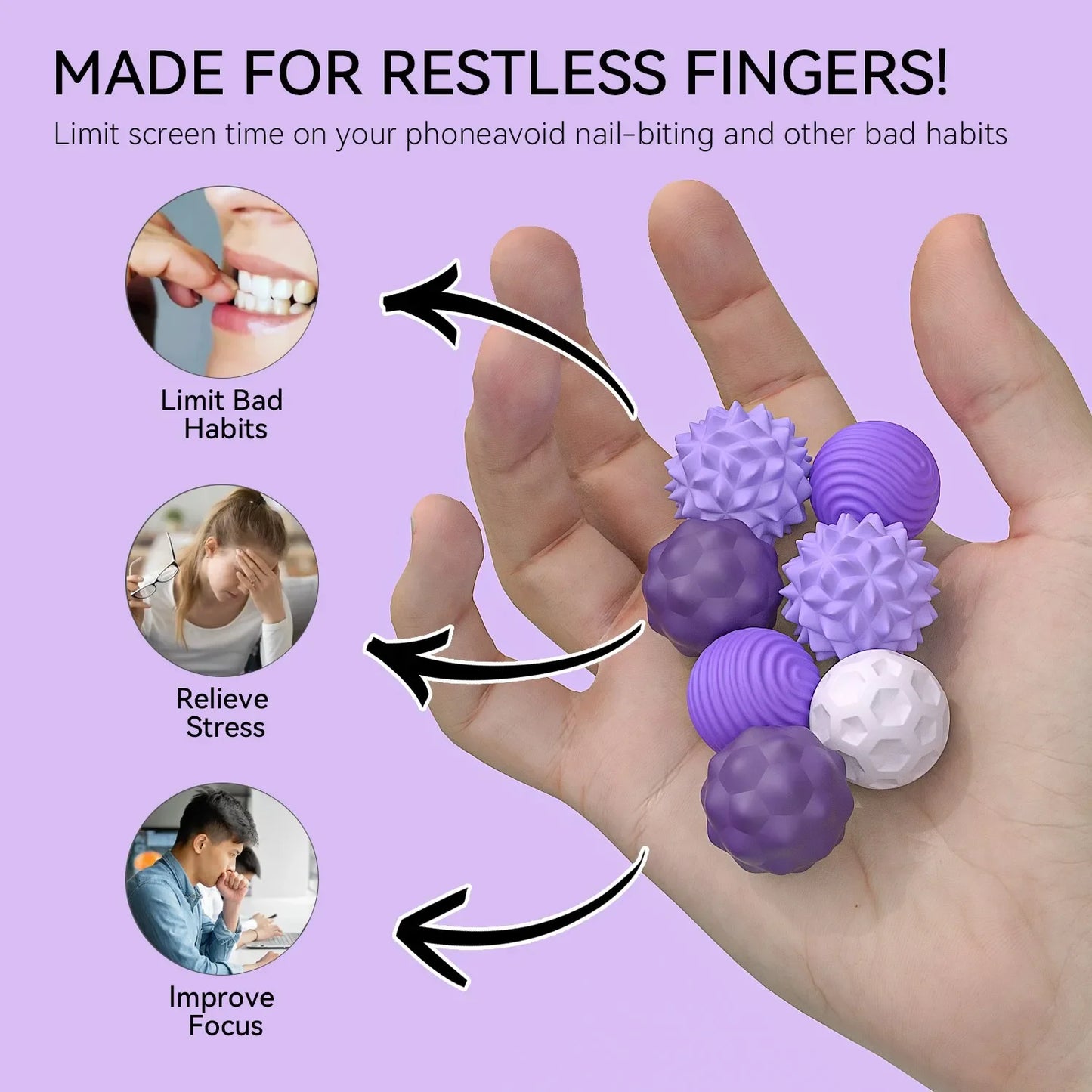 Silicone Magnetic Sensory Fidget Balls – Anxiety Relief Worry Stress Toys for Autism, Kids & Adults Calming Sensory Toy