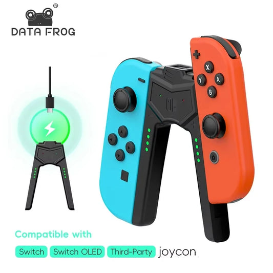 DATA FROG Switch Charging Grip – Joy-Con Charging Bracket Handle for Nintendo Switch, Switch Lite & OLED Accessories