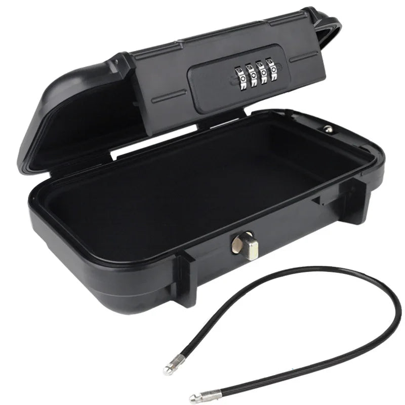Portable Travel Safe Lock Box – Waterproof Anti-Theft Gym & Beach Box with Combination Lock and Removable Chain
