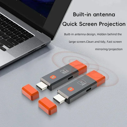 Wireless HDMI Video Transmitter & Receiver Extender Kit – TV Stick Dongle Adapter for PC, Camera, Laptop to Projector, Monitor & TV