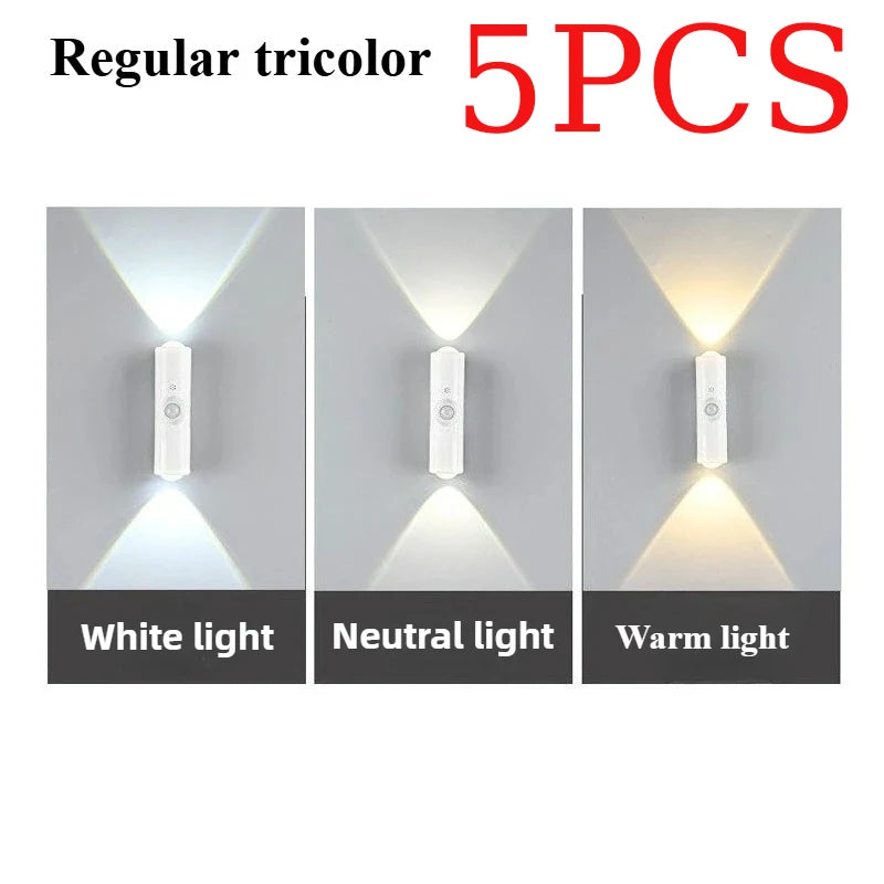 Smart RGB Gradient Night Light - Magnetic Motion Sensor Rechargeable Wall Lamp for Bedroom, Bathroom & Closet