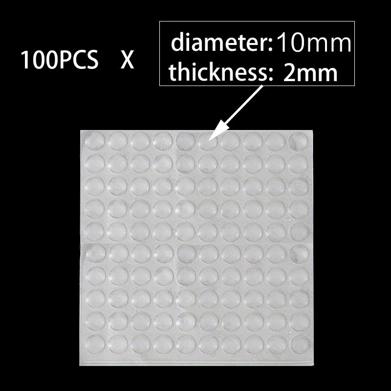 100-Piece Silicone Anti-Slip Bumper Pads - Soft Rubber Furniture Feet, Cabinet Cushions, and Drawer Door Protectors