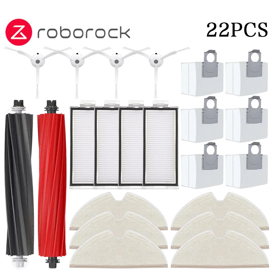 Roborock Q8 Max, Q5 Pro Replacement Parts – Main Brush, Side Brush, HEPA Filter, Mop & Dust Bag Accessories