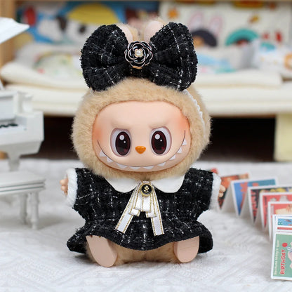 17cm Labubu Doll Monster Outfit & Accessories, DIY Sweet Princess Dress Cloak for Kids, High-Quality ED12B