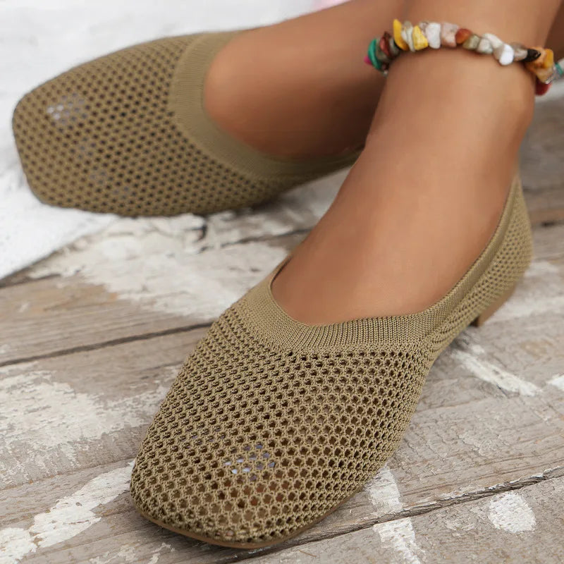 Women’s Mesh Knitting Loafers – Casual Summer Flats & Sport Sneakers, Lightweight Walking & Running Shoes