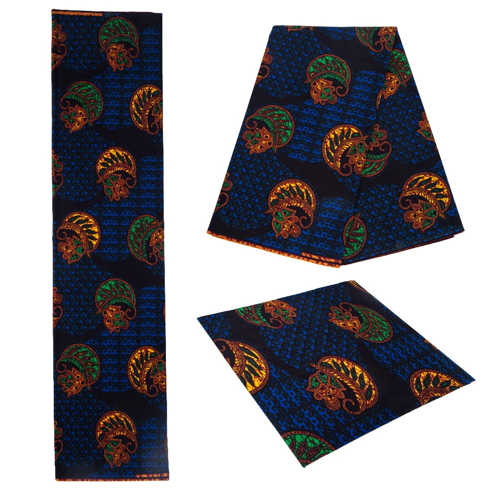 Fashion Ankara African Wax Fabric - 100% Cotton Real Wax Pagne for Long Dresses, Sewing & Crafts