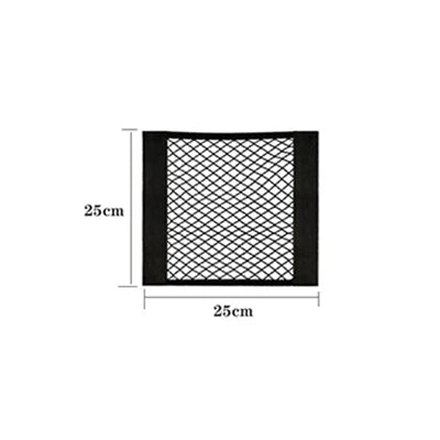 Car Seat Back Organizer - Universal Trunk Net Mesh Pocket with Elastic Storage & Magic Sticker