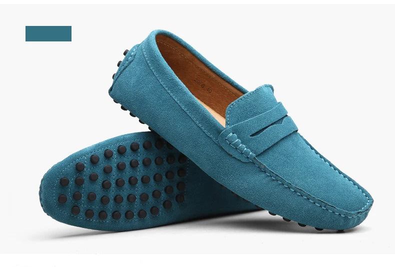 Men's High-Quality Leather Loafers – Casual Moccasins Slip-On Flats, Fashion Driving Shoes, Size 38-49
