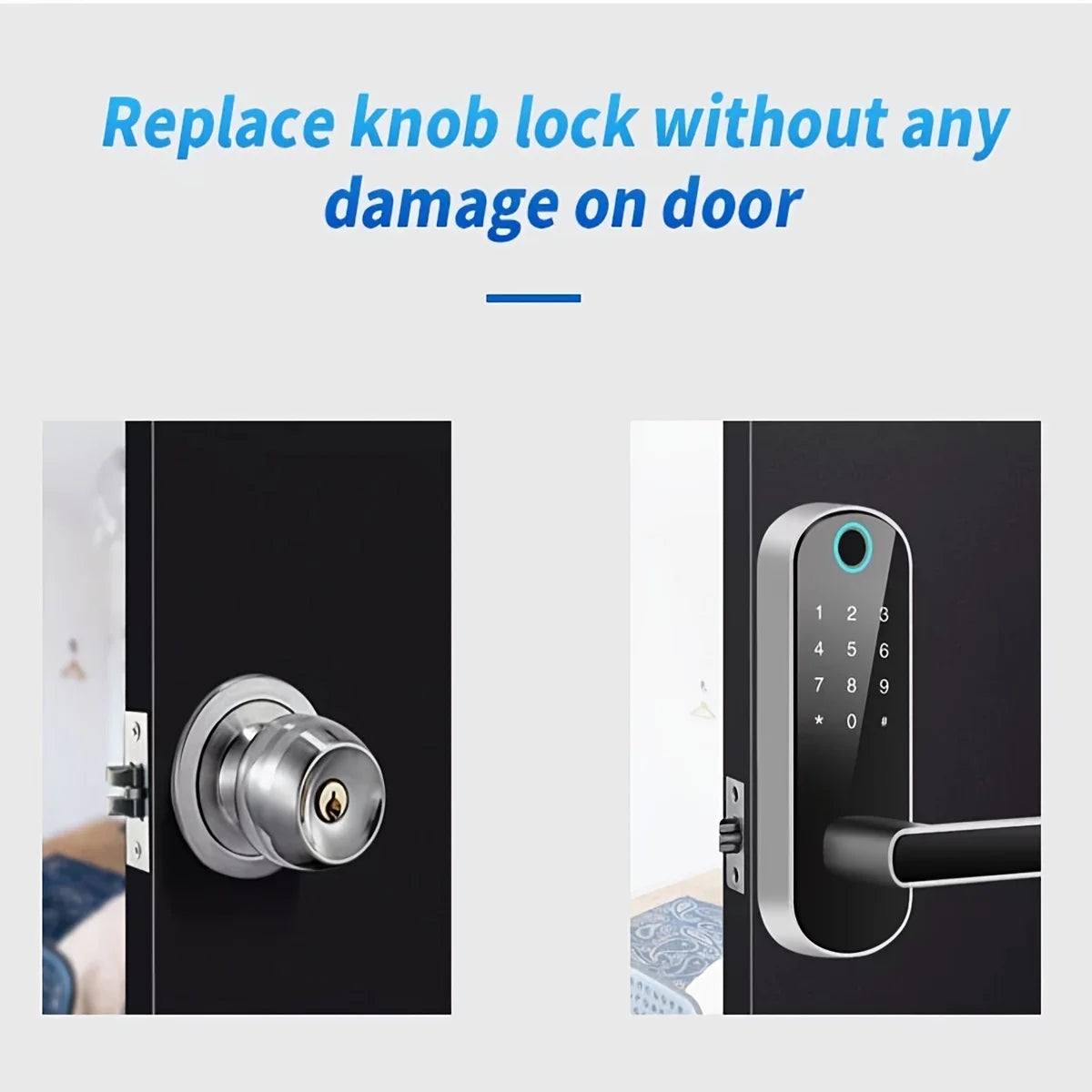 Smart Fingerprint Door Lock – Keyless WIFI Digital Touchscreen, App Remote Control, NFC, IP67 Waterproof, Includes 2 IC Cards