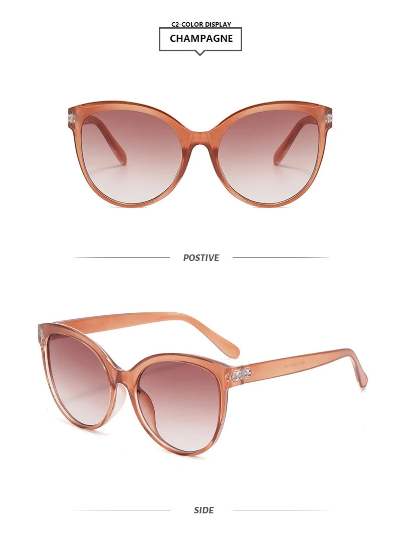 Cat Eye Sunglasses for Women - Oversized UV Protection Outdoor Driving Sunshade Glasses
