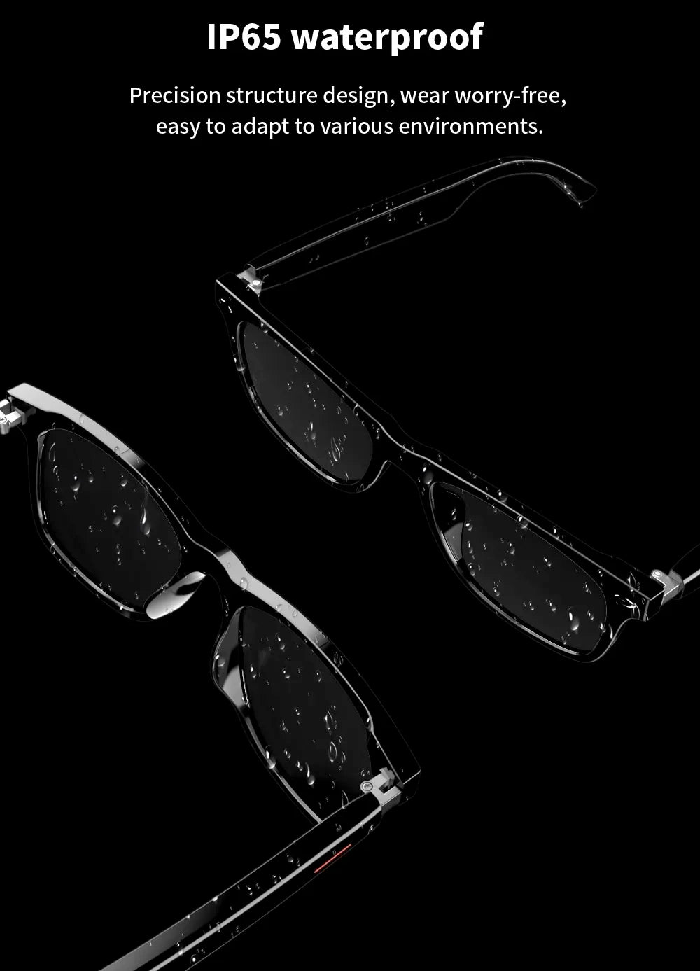 Hiwego Camera Smart Music Sunglasses – Wireless Bluetooth Headset with HIFI Sound, Earphones, Hands-Free Call & Driving Glasses